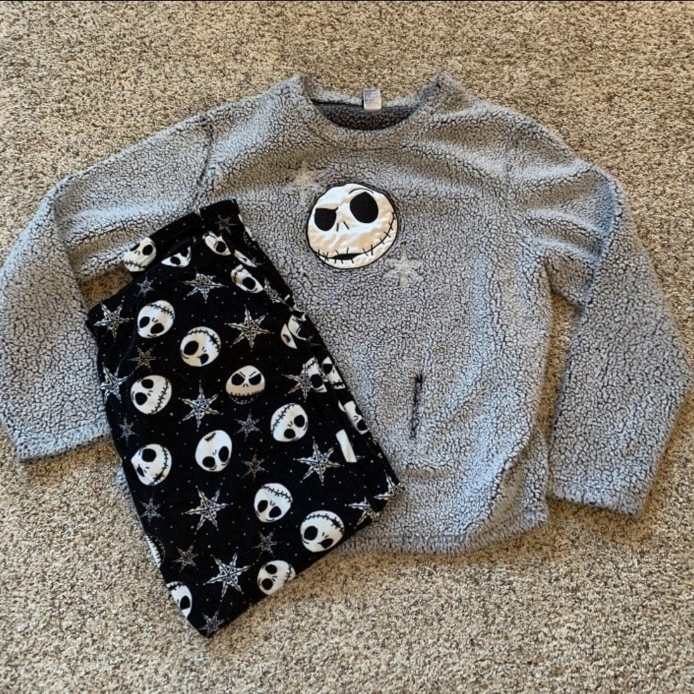 Gray and Black Jack Skellington Pajama Set